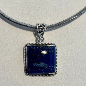 Sterling Silver Lapis Pendant